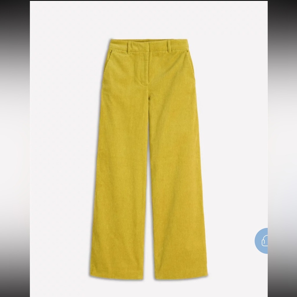 NEW Boden Wide-Leg Corduroy Pants in Chartreuse Yellow brand new never worn!